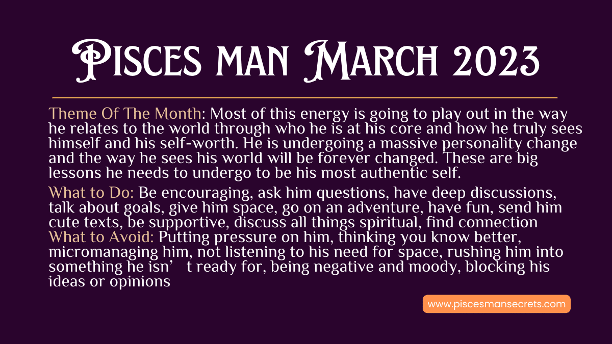 pisces man horoscope for march 2023